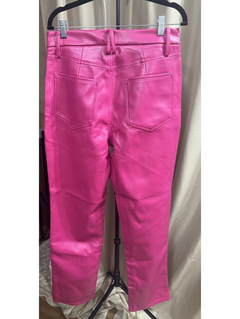 Good American Hot Pink Faux Leather Pants Women’s 14/32 High Rise NWOT - Picture 3 of 4